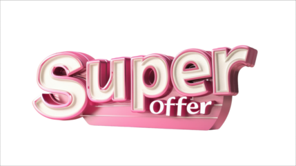 Super Offer text on transparent background