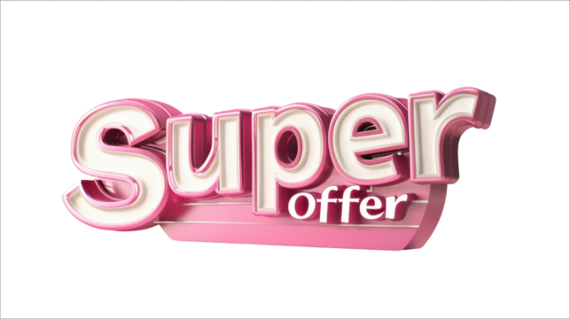 Super Offer text on transparent background