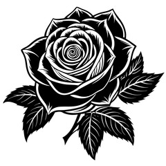 Stylish Rose Silhouette for Nature-Themed Designs