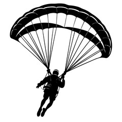 Parachutist Silhouette Vector for Adventure and Sports Designs