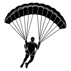 paraglider silhouette on black