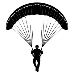 paraglider silhouette on black