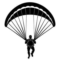 paraglider silhouette on black