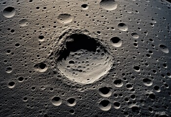 detailed close view surface showcasing intricate craters textures varying depths patterns, moon, landscape, astronomy, space, celestial, night, light