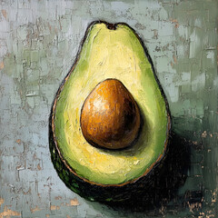 avocado watercolor illustration