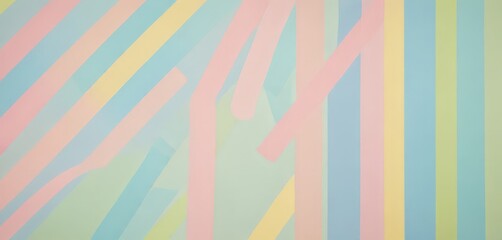 a vibrant abstract composition of intersecting diagonal lines in various pastel colors, creating a dynamic and visually striking pattern.