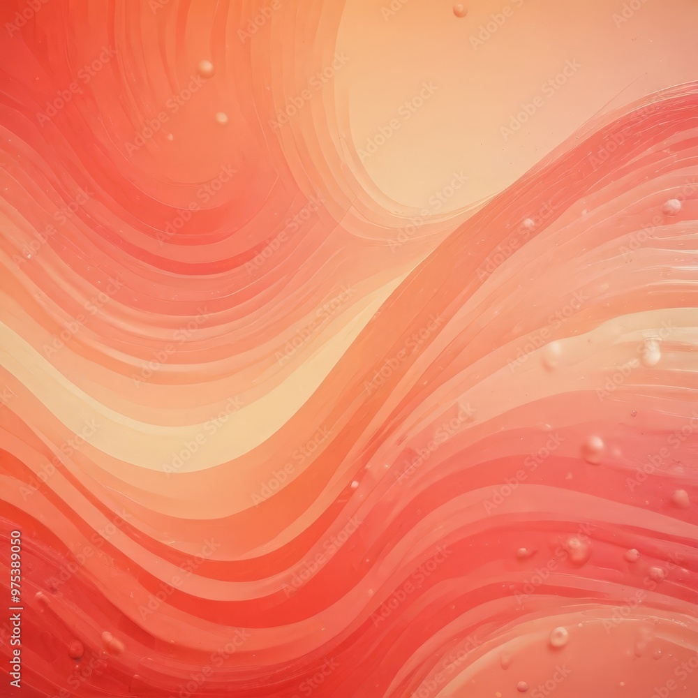 Aufkleber a vibrant abstract composition of overlapping curved lines in shades of orange and pink, with small 