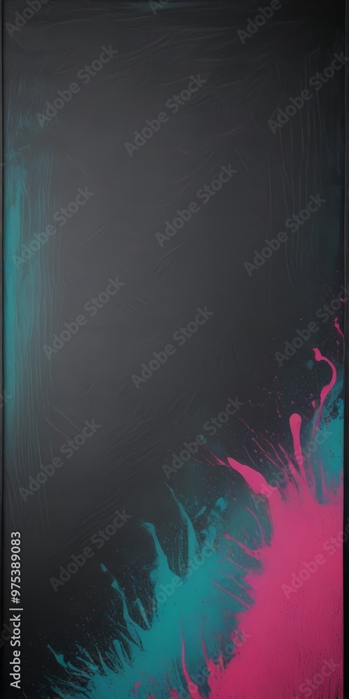 Aufkleber a dark background with a vibrant splash of pink and blue paint splattered across it, creating a dyna