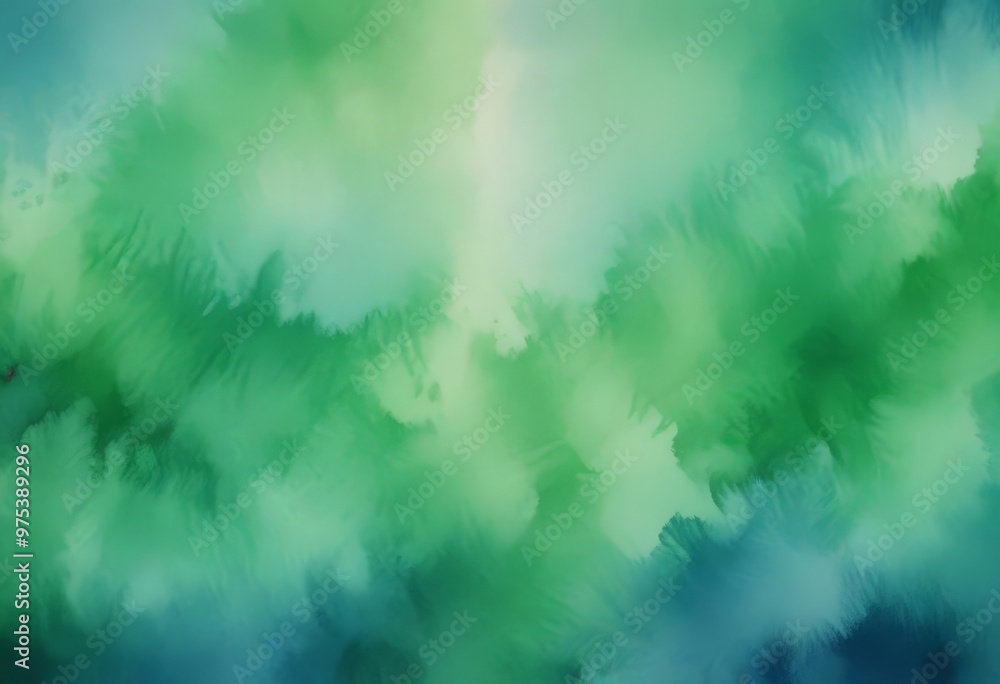 Poster a vibrant abstract background with a mix of green and blue hues, creating a dynamic and visually str