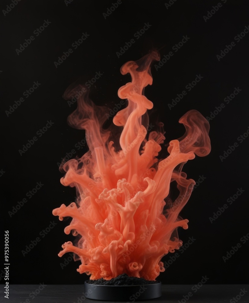 Poster a vibrant, abstract representation of a fire, with swirling orange and red hues that create a dynami