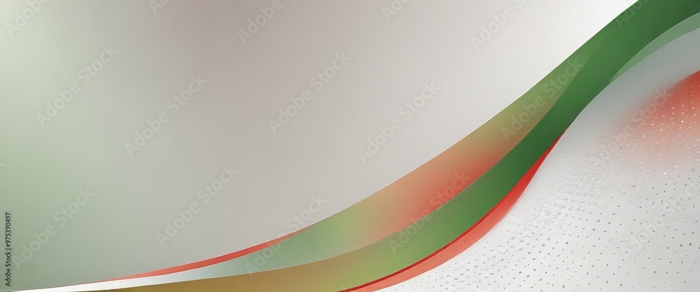 Poster a vibrant abstract composition with a gradient of green, orange, and red colors, creating a dynamic 