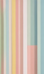 a vertical arrangement of horizontal stripes in various pastel colors, creating a visually appealing abstract pattern.