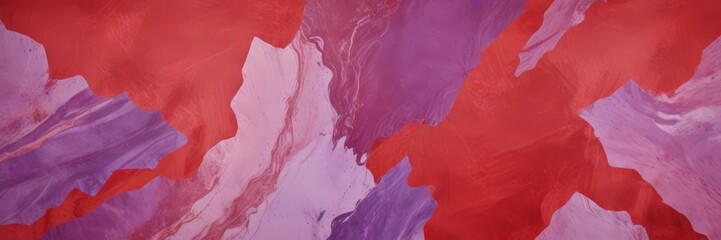 Abstract painting featuring a vibrant mix of red, pink, and purple hues, with some areas appearing more saturated than others, creating a dynamic and visually striking composition.