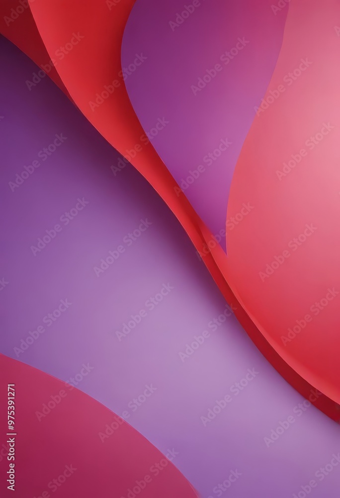 Poster a vibrant abstract composition of overlapping curved lines in shades of red and purple, creating a d