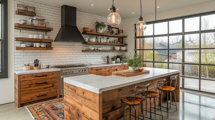 Modern Kitchen Design with Reclaimed Wood Accents