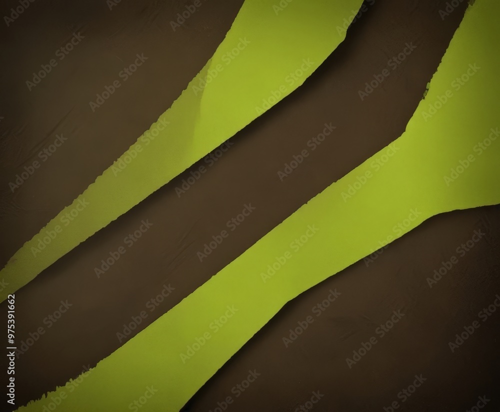 Poster a dark brown background with three distinct diagonal lines of varying shades of green, creating a se