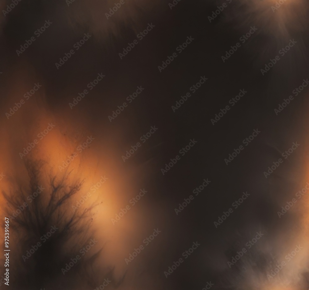 Poster a dark, moody atmosphere with a subtle orange glow in the top left corner, creating an abstract and 