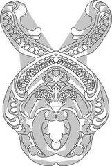 Naklejka premium Sketch vector illustration silhouette design ornament classical ethnic vintage traditional european