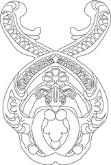 Sketch vector illustration silhouette design ornament classical ethnic vintage traditional european 