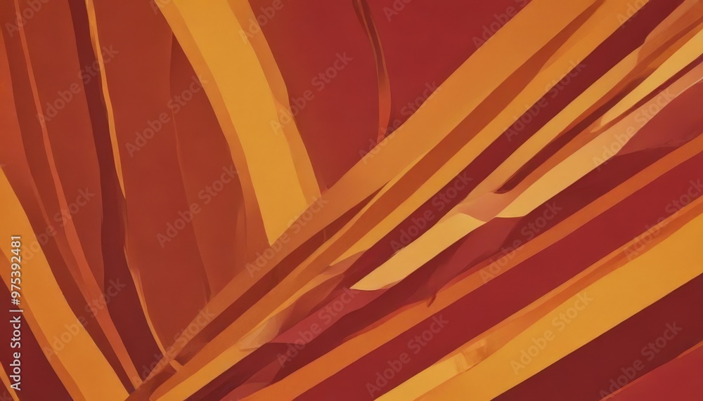 Aufkleber a vibrant abstract composition of intersecting diagonal lines in shades of orange and red, creating 