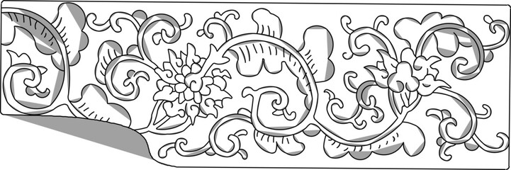 Sketch vector illustration silhouette design icon logo symbol ornament engraving vintage classic ethnic traditional floral animal modern china 