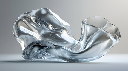 Blue, waves and pattern with texture of 3D graphic, abstract painting or ripple design for art, Abstract background with smooth glass waves,3d rendering
