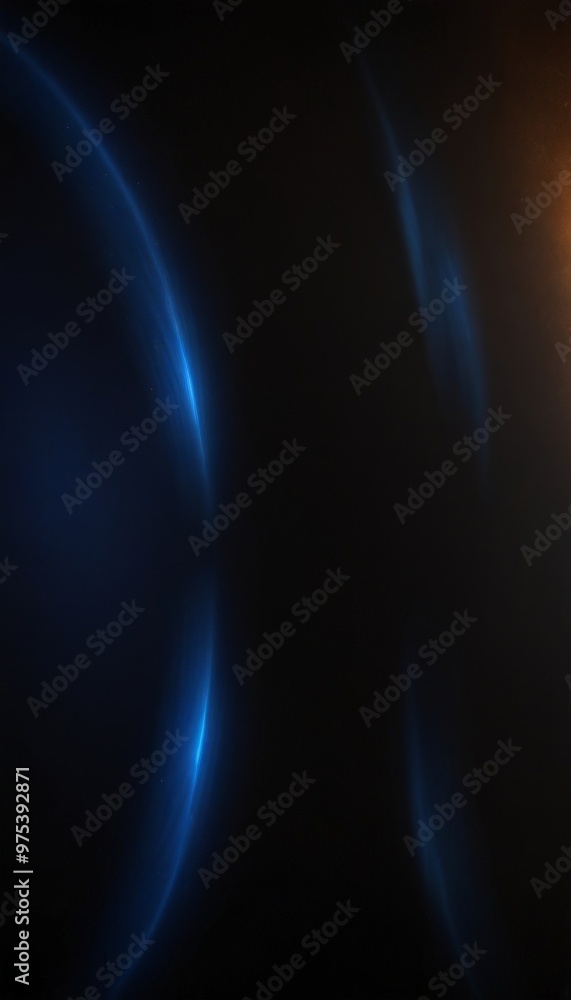 Poster a dark background with a blue and orange gradient effect, creating a sense of depth and movement.