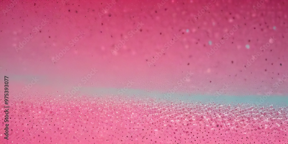 Poster a close-up view of a pink surface with small white dots, resembling a glittery or sparkly texture. t