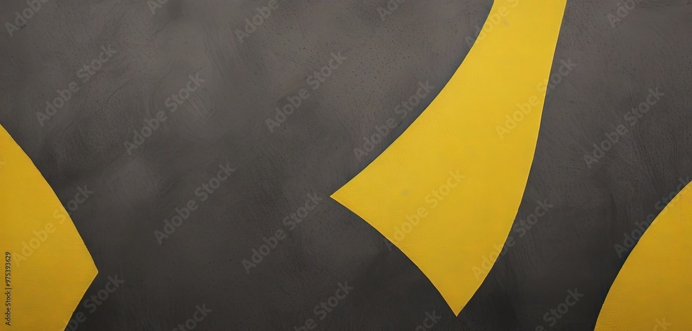 Poster abstract geometric pattern with yellow and black shapes on a dark background.