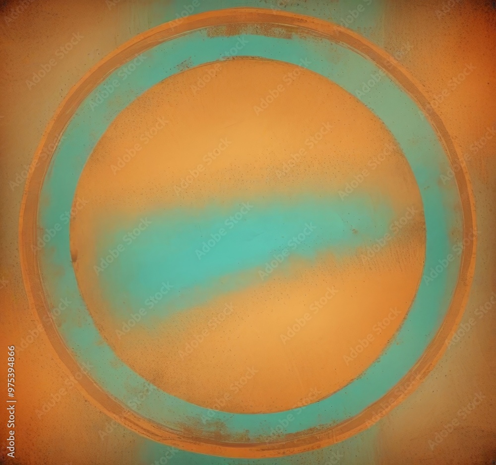 Poster a circular composition with a gradient of colors, transitioning from a warm orange at the center to 