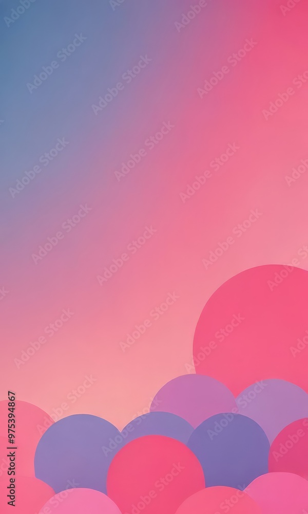 Poster a gradient background transitioning from a deep blue at the top to a soft pink at the bottom, with o