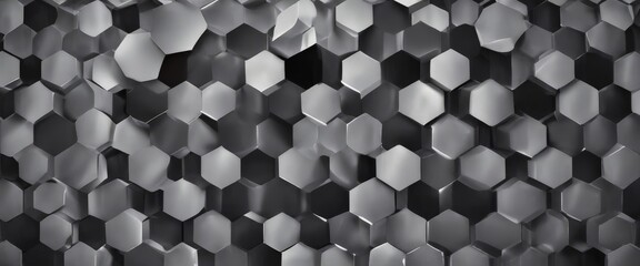 a repeating pattern of hexagonal shapes in varying shades of gray, creating a visually striking and abstract background.