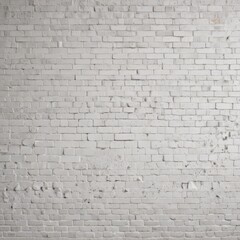 Obraz premium A white brick wall with visible cracks and stains, creating a textured and aged appearance.