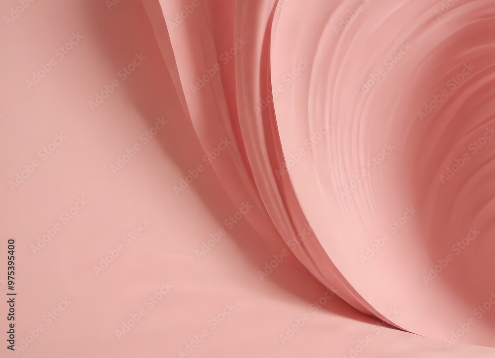 Poster a close-up view of a pink fabric with a curved, flowing texture. the fabric appears to be made of a 