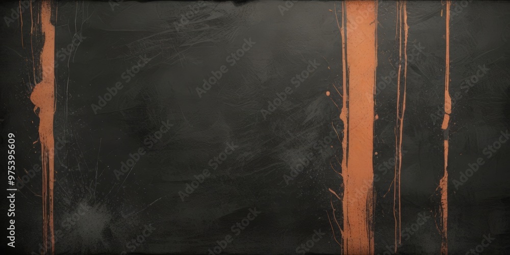 Poster a dark, textured surface with vertical orange lines running across it, creating a striking contrast 