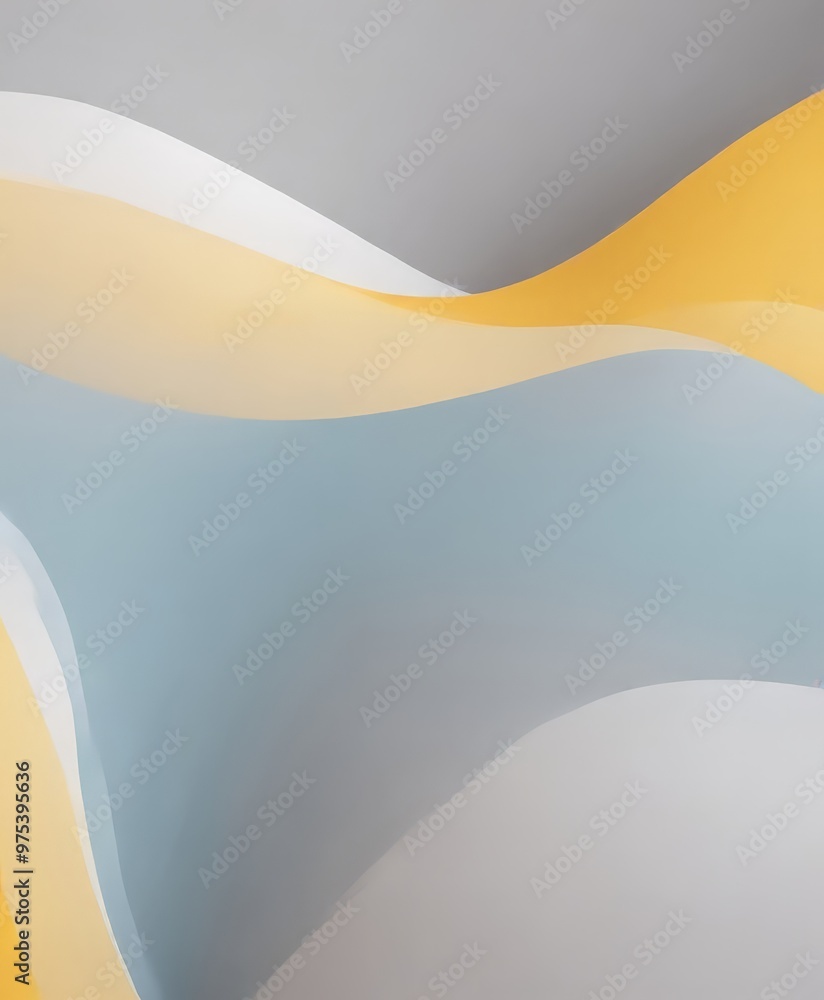 Poster a minimalist abstract design with a gradient of light blue and yellow colors, creating a sense of mo