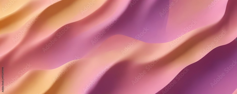 Poster a vibrant abstract pattern composed of overlapping curved lines in shades of pink, orange, and purpl