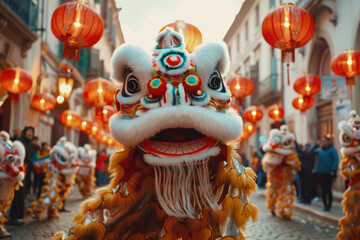 Chinese New Year, Lion Dance on the Streets