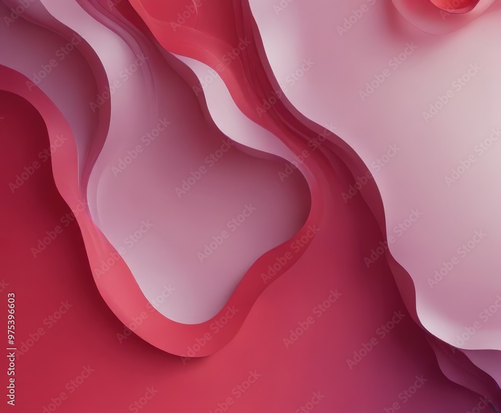 Aufkleber a vibrant abstract composition of overlapping pink and red layers, creating a dynamic and visually s
