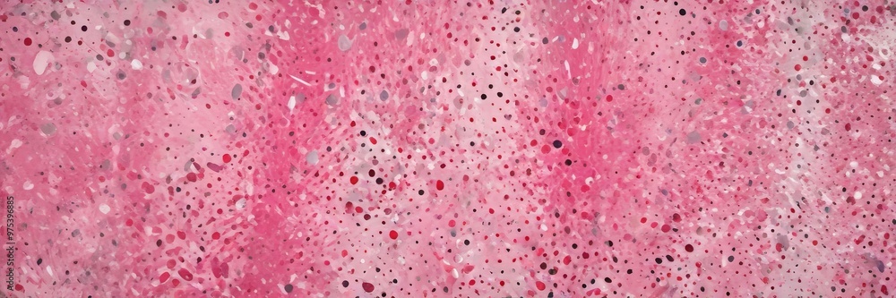 Poster a close-up view of a pink and white abstract painting with a textured surface. the painting features