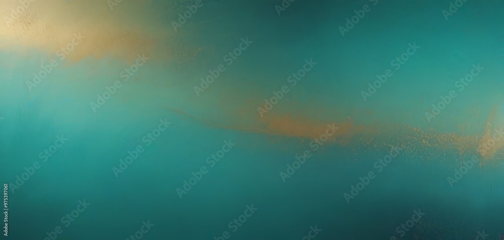 Aufkleber a gradient of turquoise and gold colors, with a subtle shimmering effect, creating a serene and tran