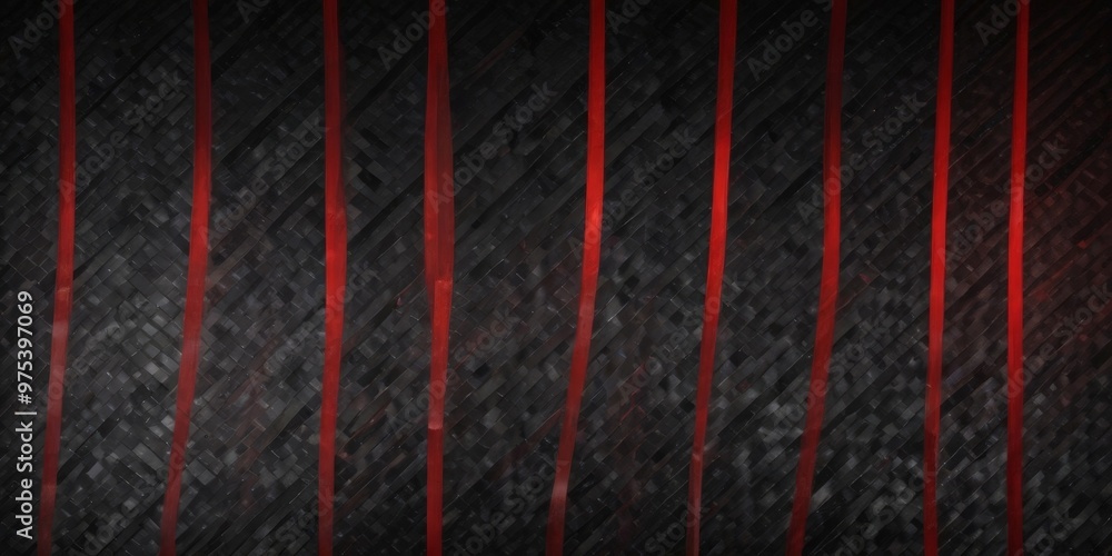 Aufkleber a striking abstract pattern of diagonal red lines intersecting a dark background, creating a sense o