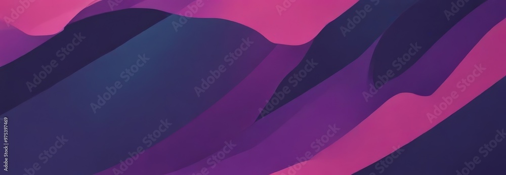 Poster a vibrant abstract composition of overlapping curved lines in shades of pink and purple, creating a 