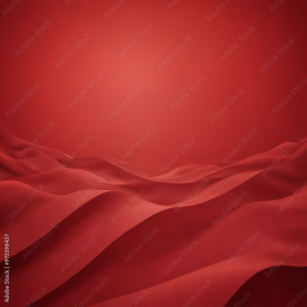 Poster the image presents a 3d of a desert landscape, with undulating sand dunes in a vibrant red hue. the 