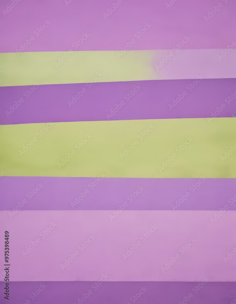 Poster a vertical arrangement of horizontal stripes in various shades of purple and yellow, creating a visu