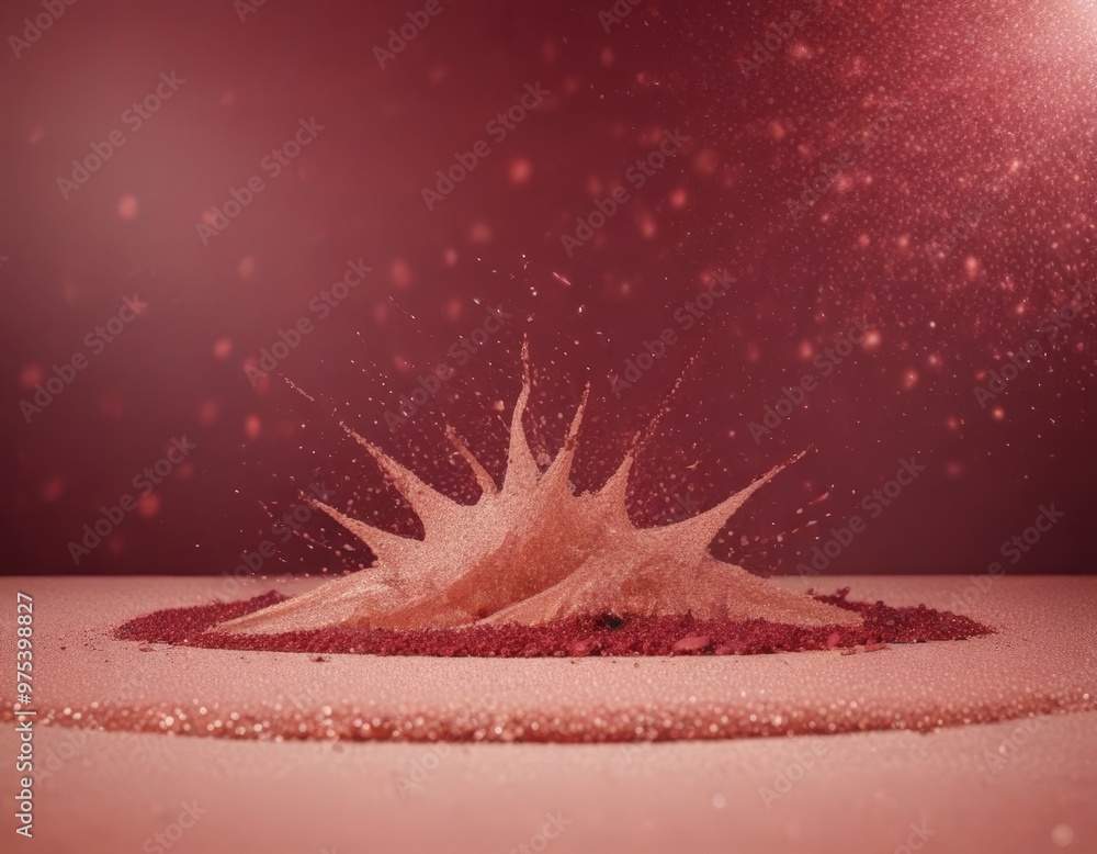Poster a splash of red liquid creates a dynamic and visually striking scene, with the liquid's movement and