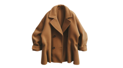 Brown coat on transparent background
