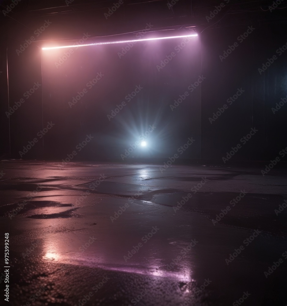 Poster a dimly lit room with a single spotlight illuminating a single object, creating a dramatic and atmos