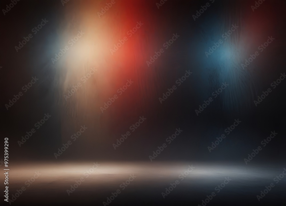 Poster abstract background with red, orange, blue, and white lights, creating a dynamic and visually striki