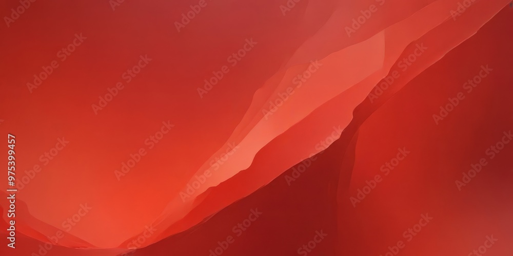 Poster a vibrant abstract composition of overlapping red and orange shapes, creating a dynamic and visually